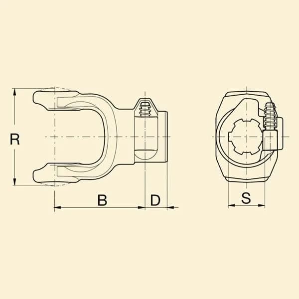 Вилка кардана 5с 1 3/4" Z6 Q.D.