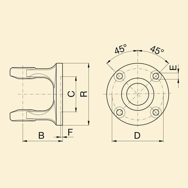 Вилка фланцевая 8с на 6