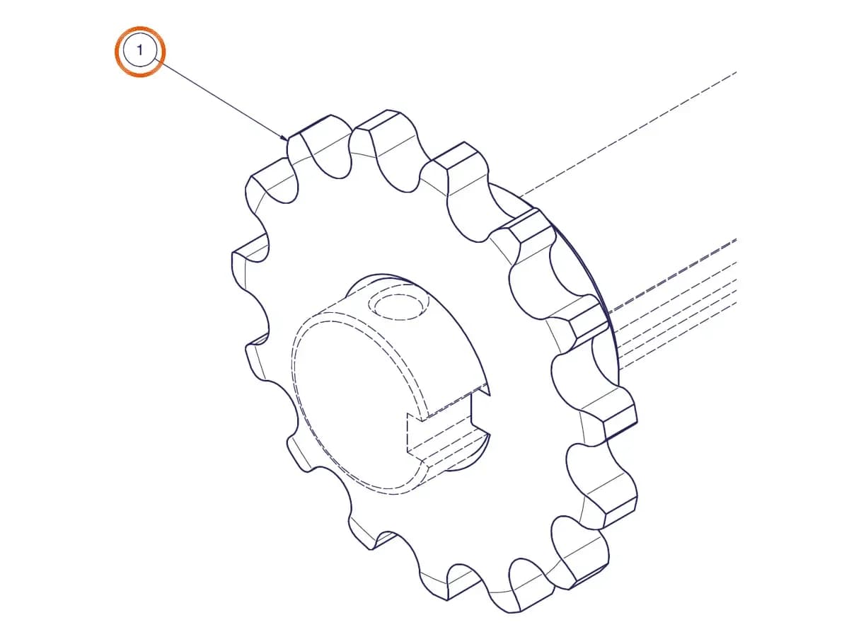 Звёздочка 1/2x5/16 Z.16 D.25 L.18