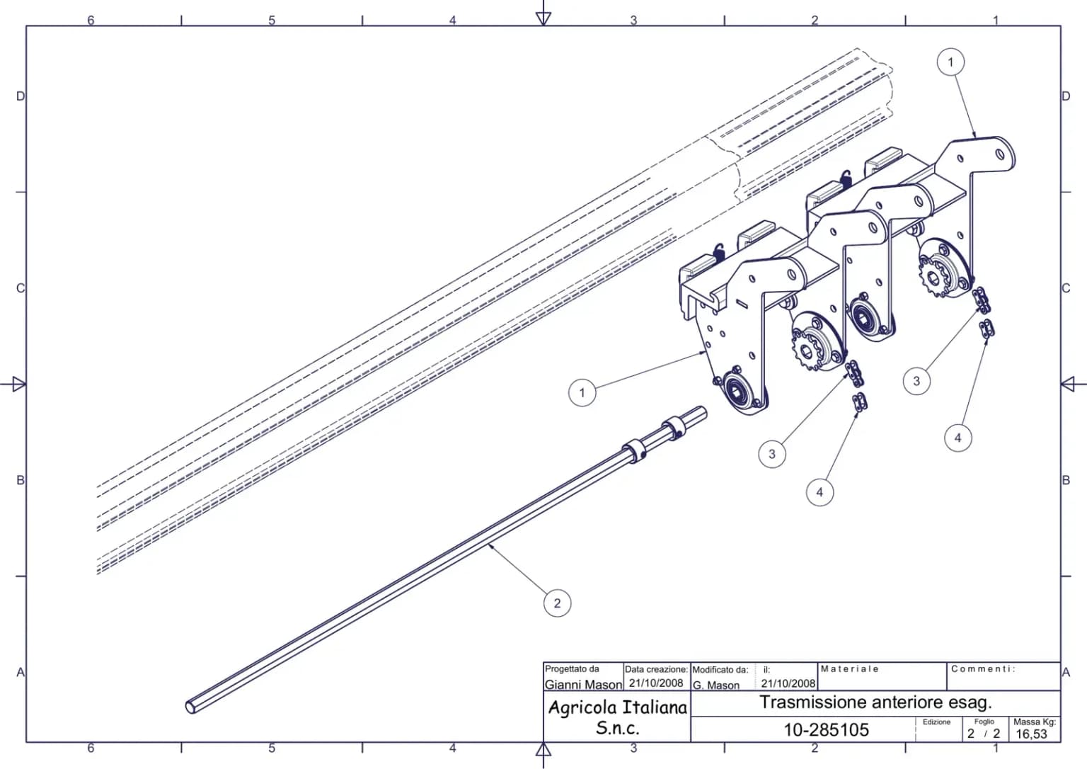 Схема узла из каталога запчастей Agricola Italiana — Звёздочка Z13 1/2x3/16" (640)