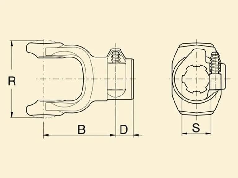 Вилка кардана 5с 1 3/4" Z6 Q.D.