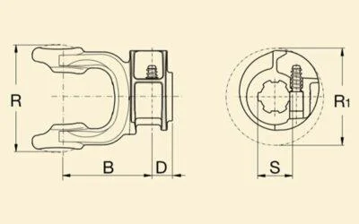 Вилка кардана 1с 3/8 Z8